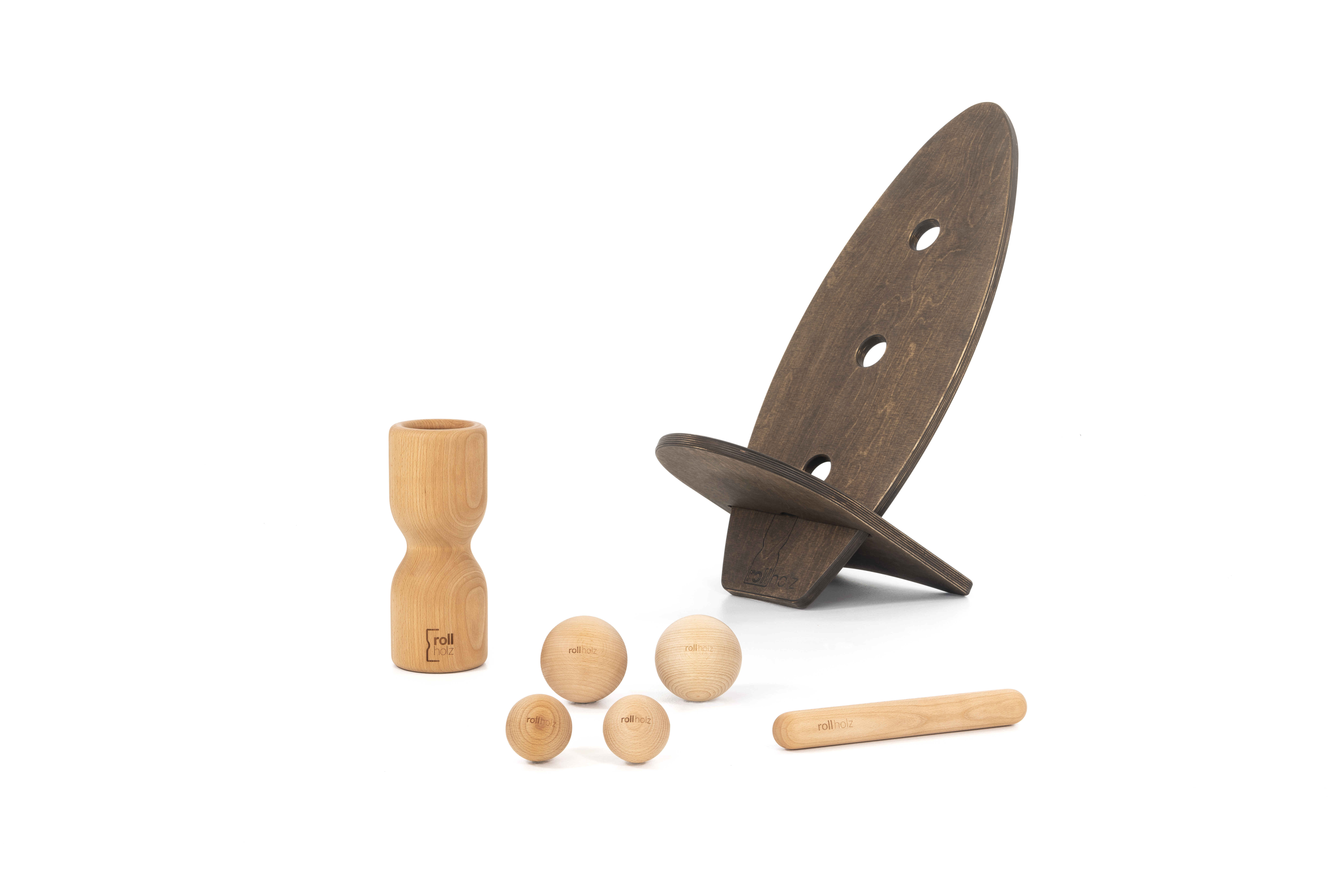 Rollbrett set buche dunkel gr
